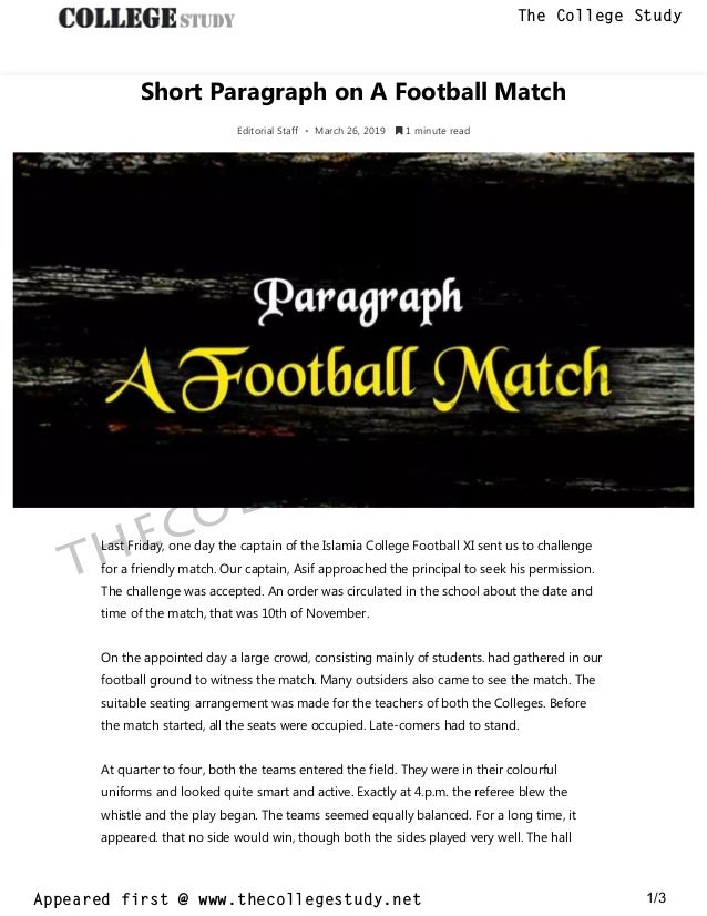 Реферат: Football Essay Research Paper FootballFootball outdoor game